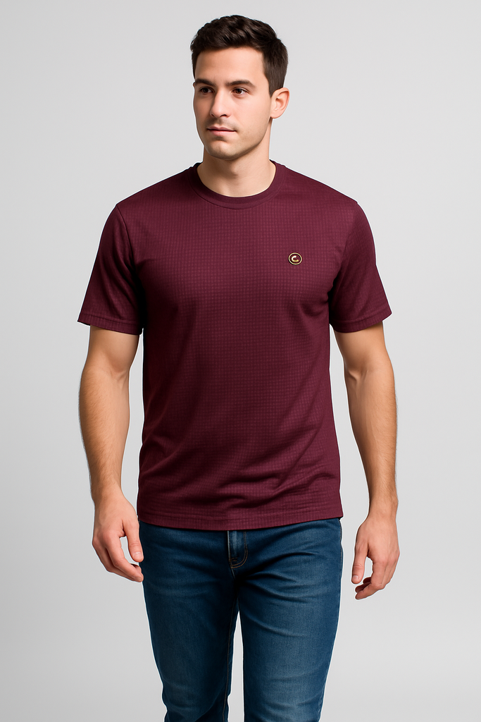 Prime Edition - Maroon Down Shoulder T shirt