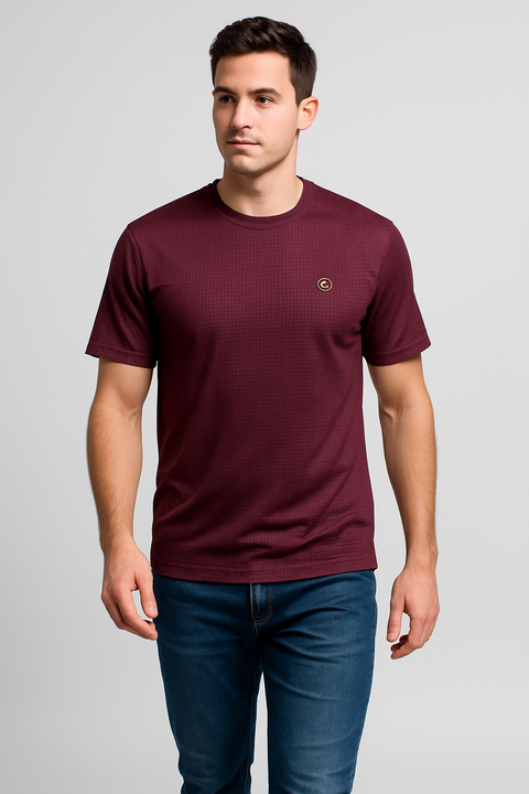 Prime Edition - Maroon Down Shoulder T shirt