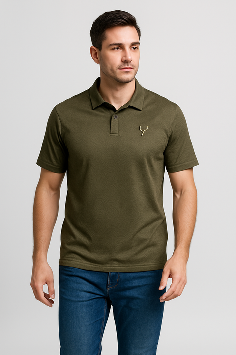 Prime Edition - Olive Green Polo With Dri Fit Fabric